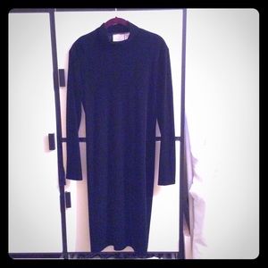 Long Sleeve Black velvet dress | Size Large